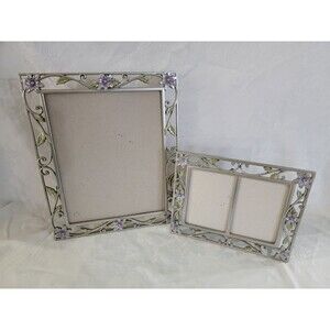 Lavender Green and Silver Matching Picture Frames